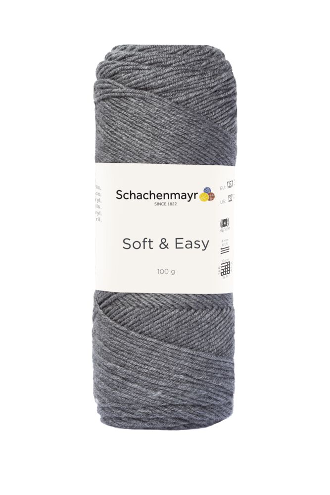 Schachenmayr Soft & Easy 100g 00092 mittelgrau meliert