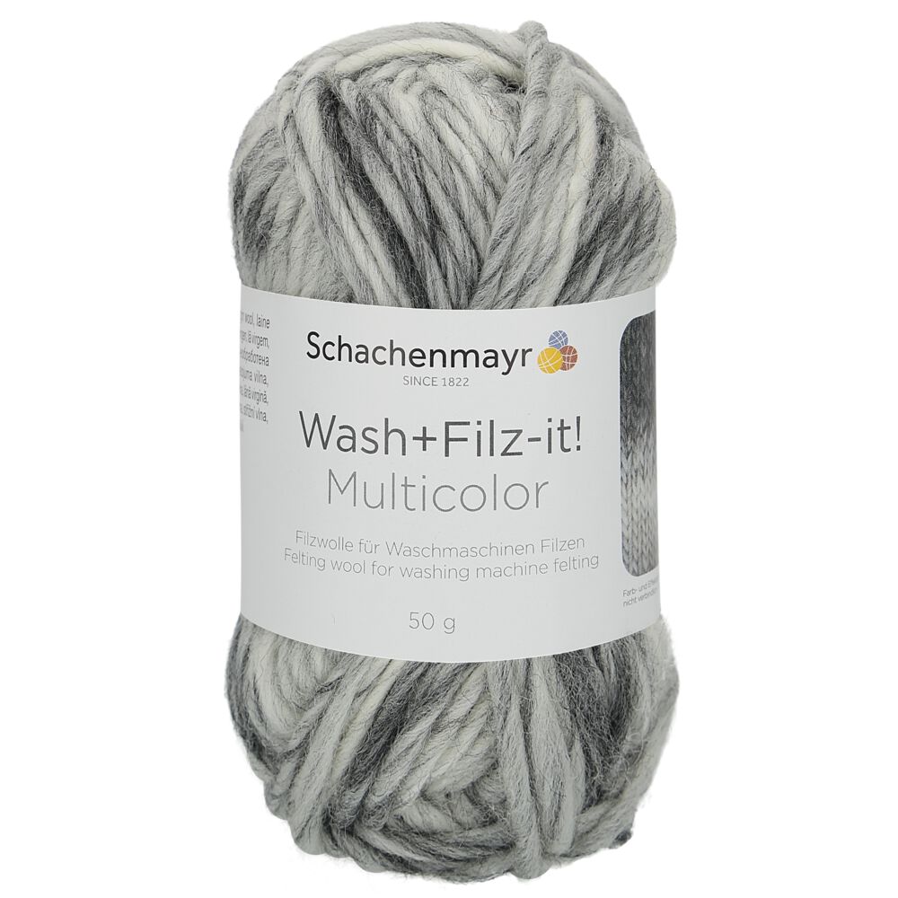 Schachenmayr Wash+Filz-it! Multicolor 50g 00261 grey-white multicolor